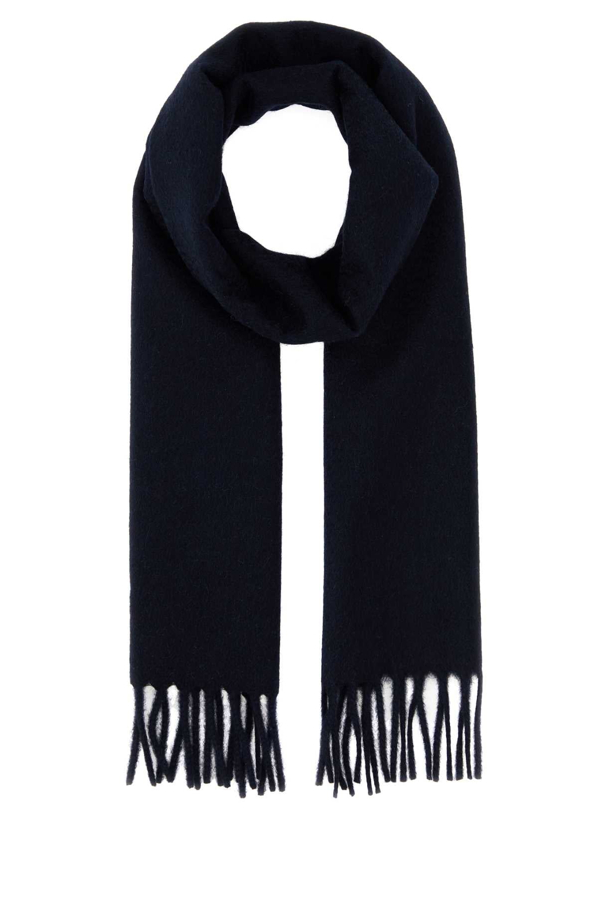 Prada Cashmere Fringed Scarf — Navy Scarfs