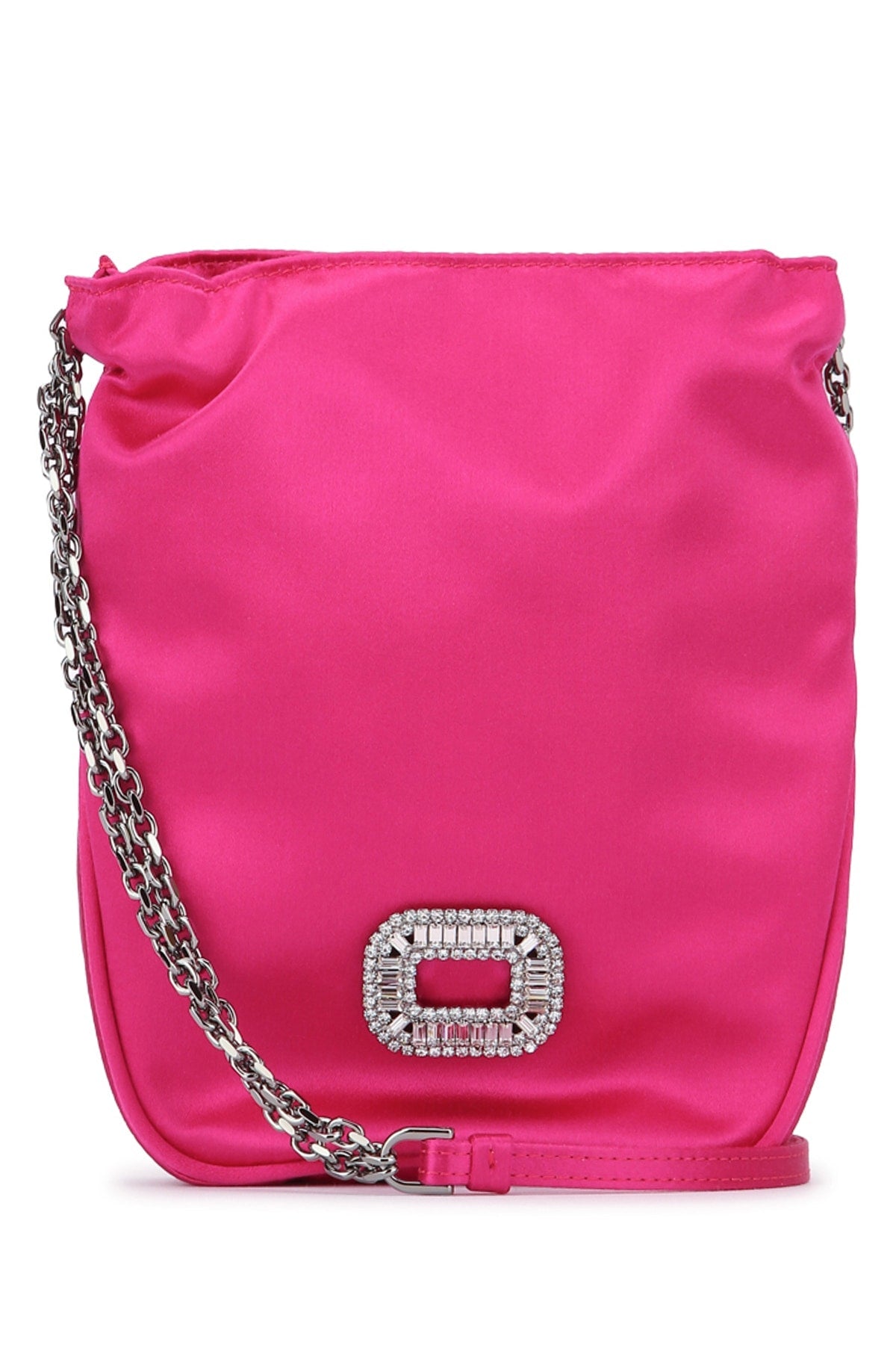 Roger Vivier Pilgrim Pocket Mini Bag — Pink Satin