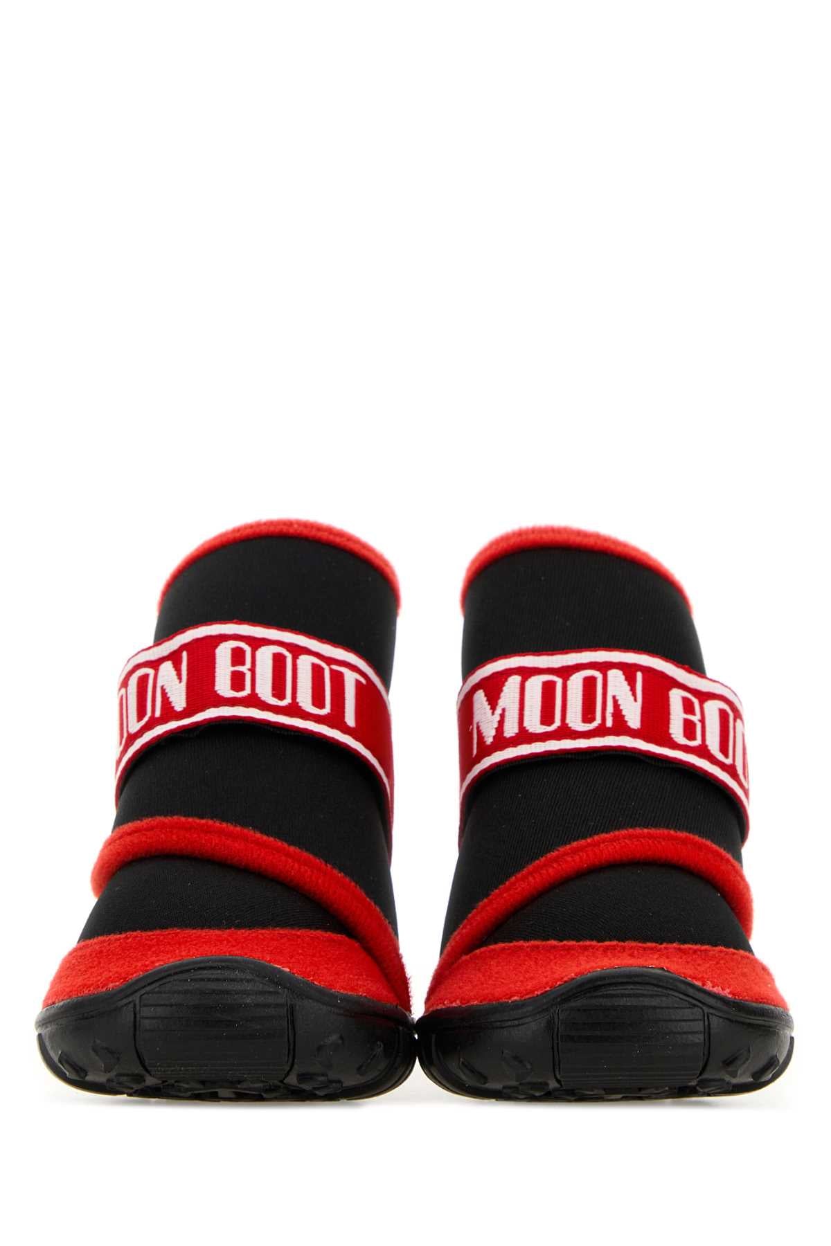 Two-Tone Fabric Poldo Dog Couture X Moonboot Shoes Red Extra-Accessori Exterior: Sole: Rubber Accessory