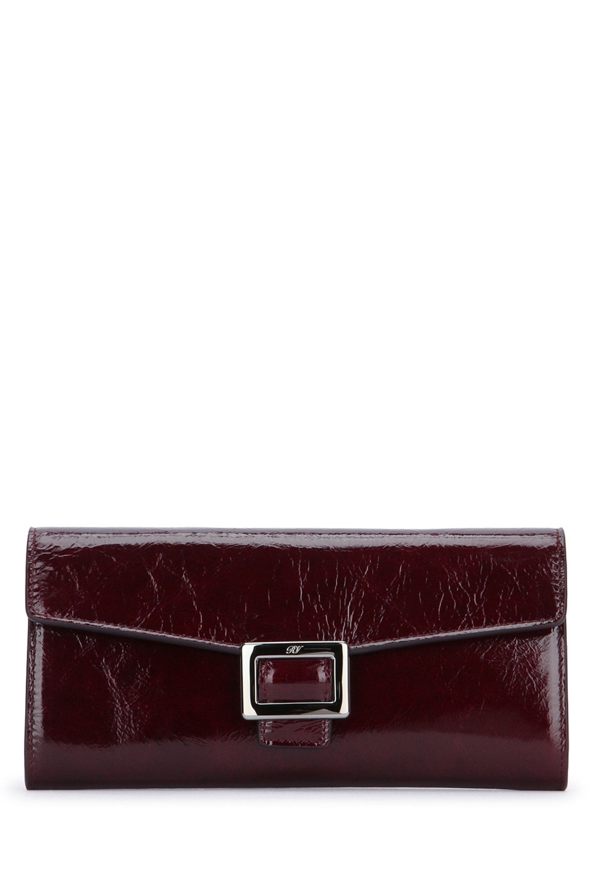 Roger Vivier Patent Leather Clutch — Burgundy