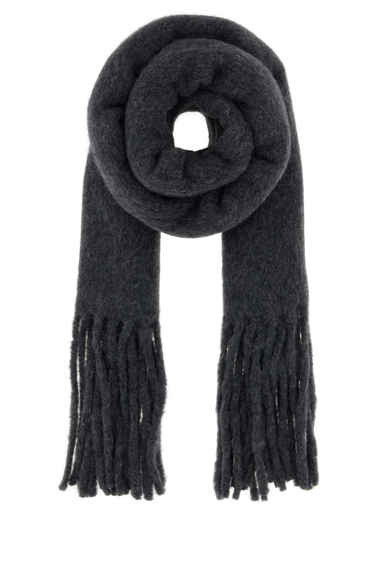 Loulou De Saison Santo Scarf — Gray Exterior: Alpaca Nylon Scarfs