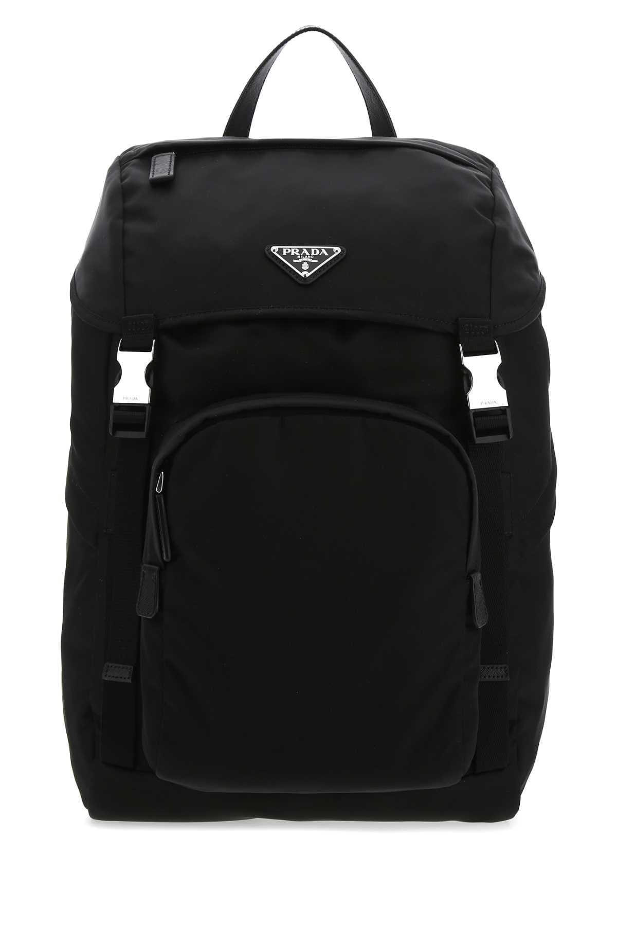 Prada Re-Nylon And Calfskin Backpack — Black Poliammidericiclata-vitello