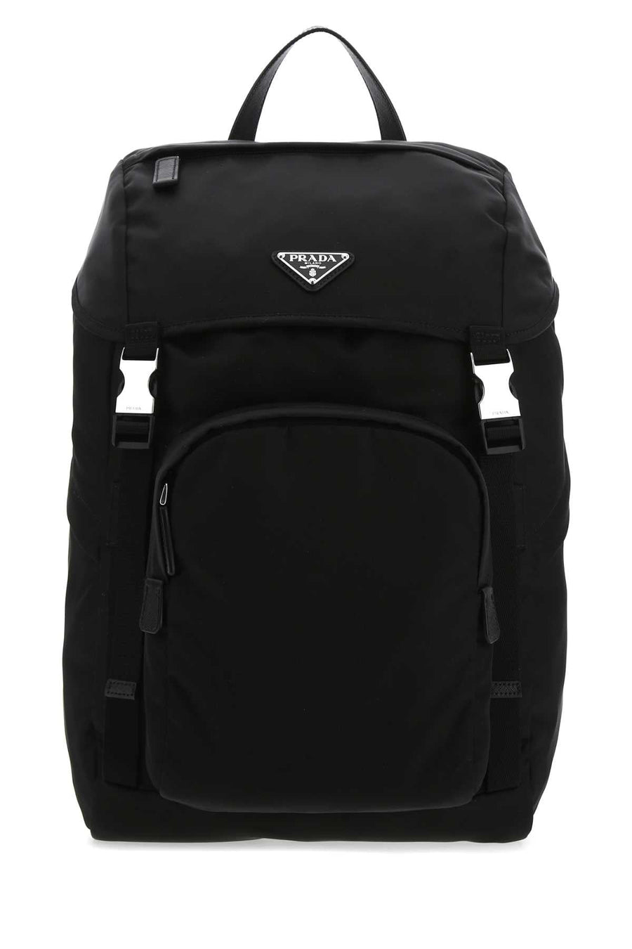 Prada Re-Nylon And Calfskin Backpack — Black Poliammidericiclata-vitello