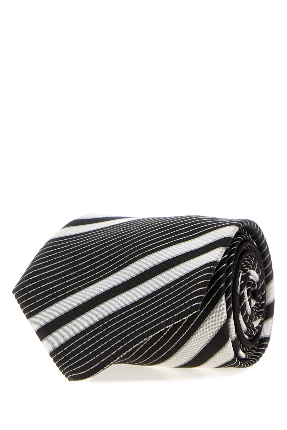 Saint Laurent Rayures Necktie — Black Exterior: Silk Lining: Neckties