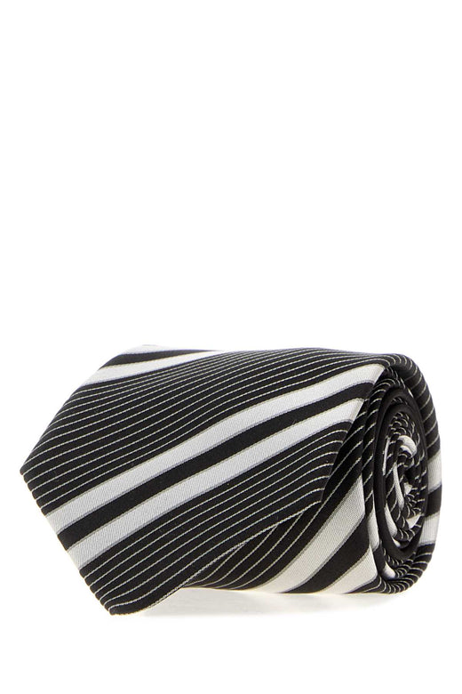 Saint Laurent Rayures Necktie — Black Exterior: Silk Lining: Neckties