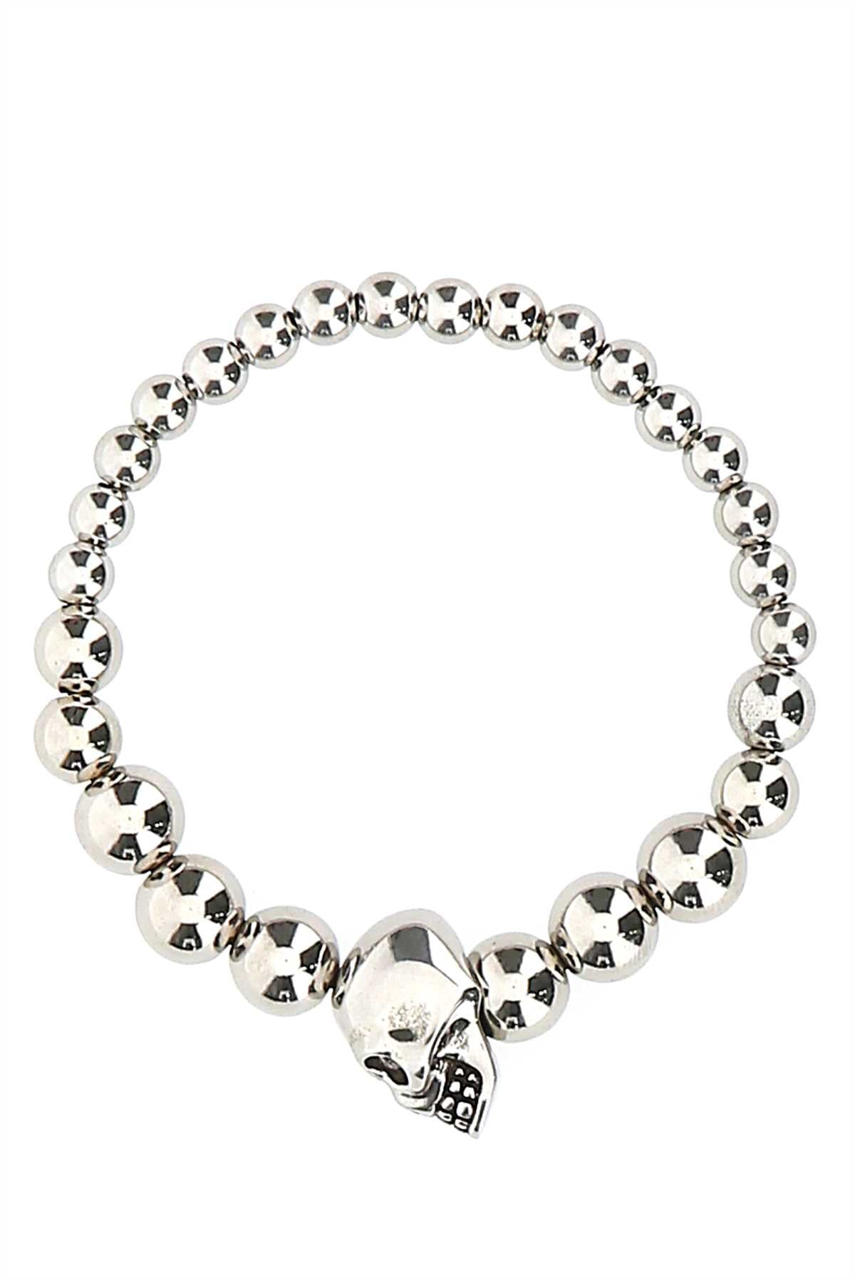 Alexander Mcqueen Beaded Silver-Metal Bracelet — Silver Bracelets
