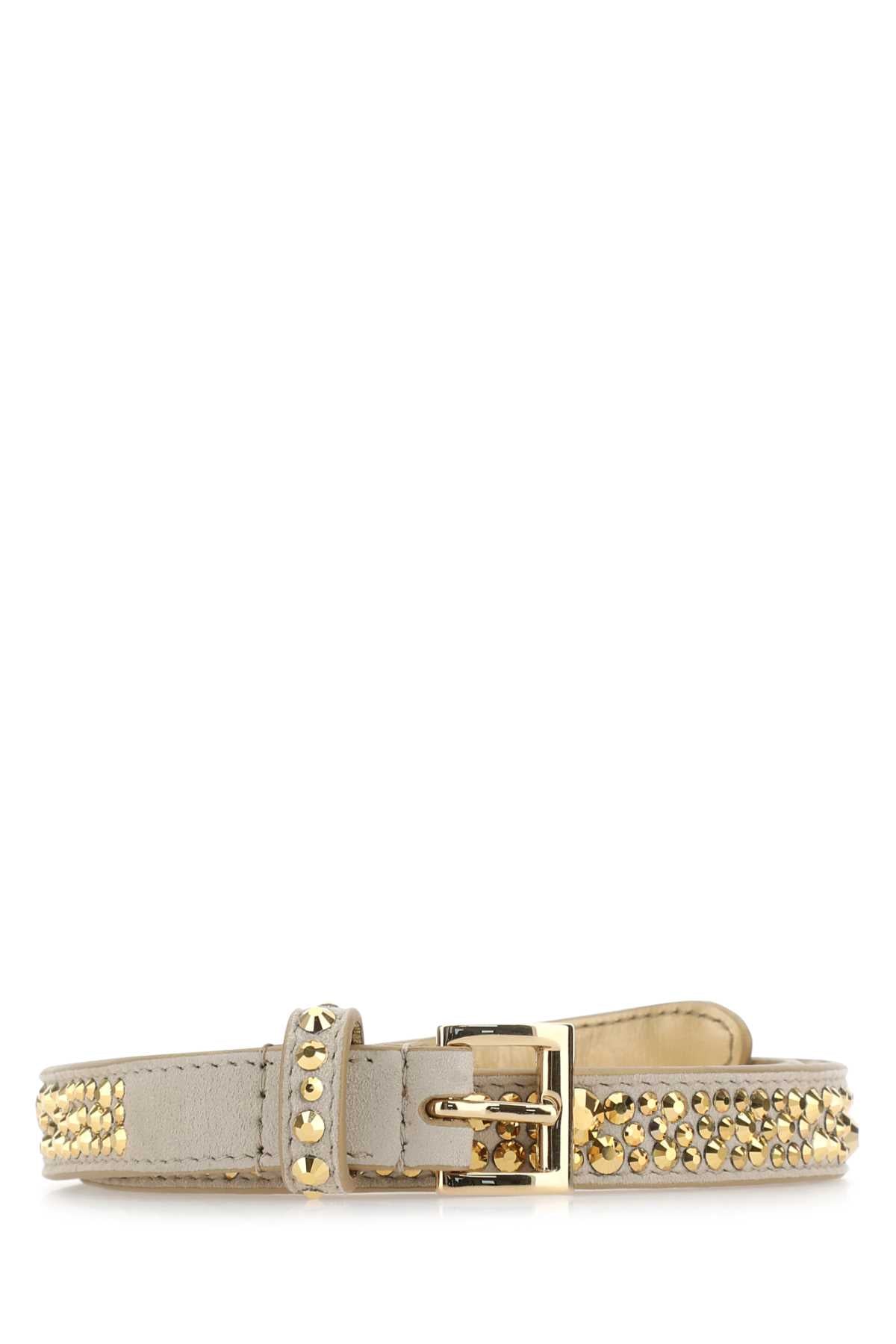 Prada Belt — Silver Exterior: Suede