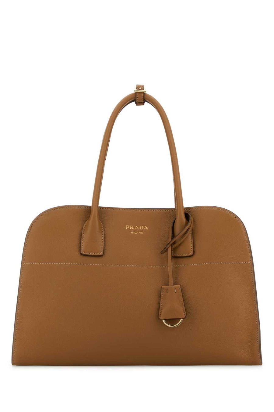 Prada Vitello Leather Shoulder Bag — Brown