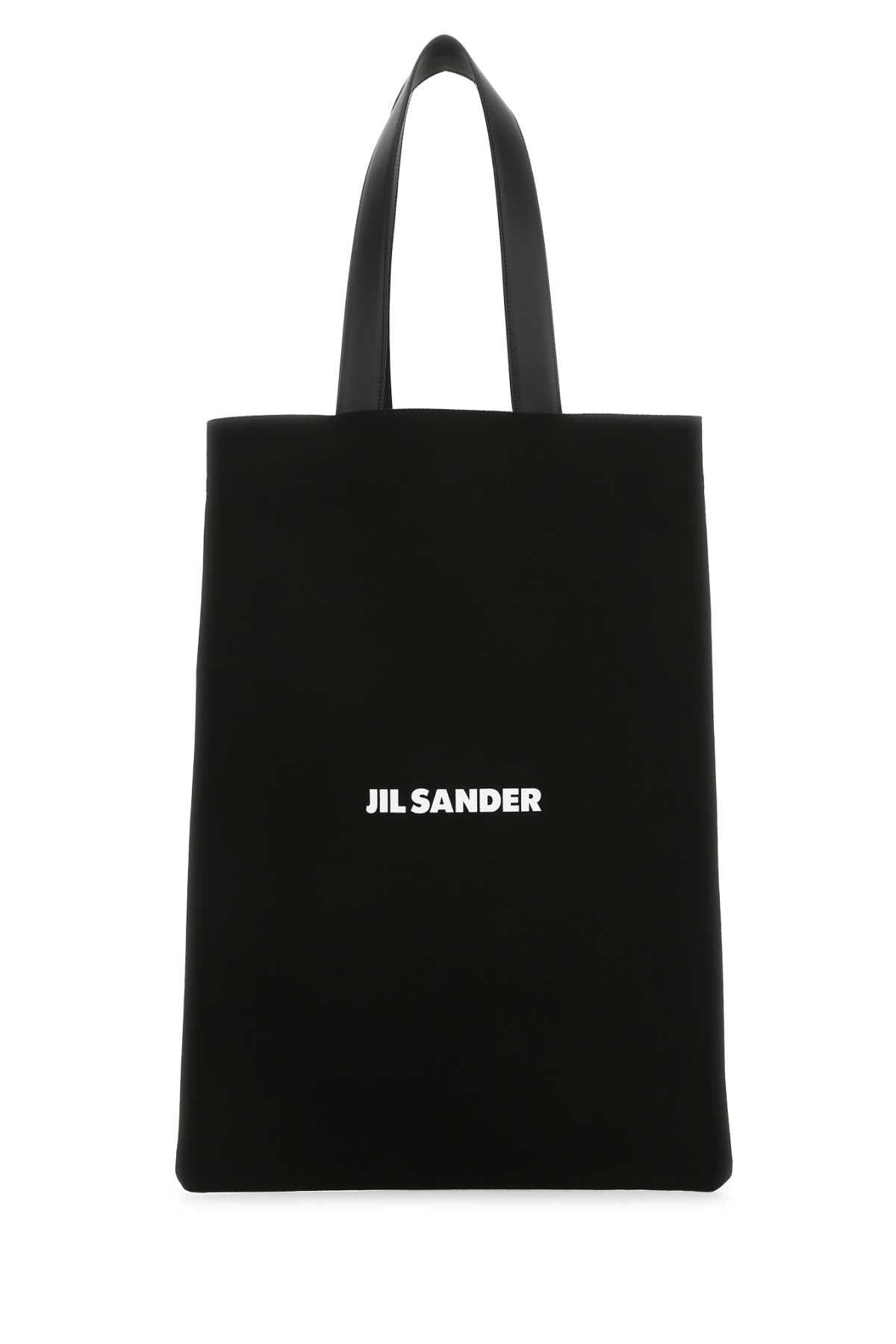 Jil Sander Tote Bag — Black Exterior: Cotton Linen Calf