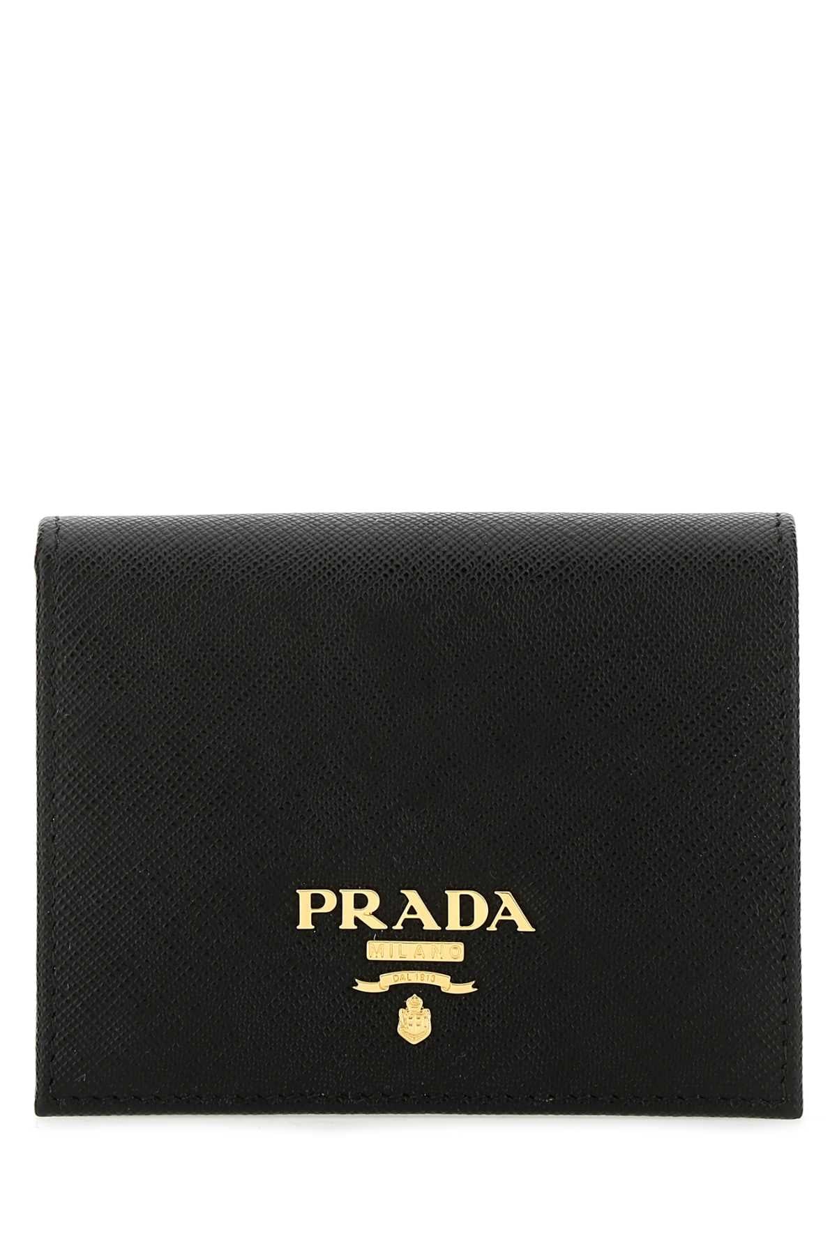 Prada Saffiano Leather Wallet — Black Vitello