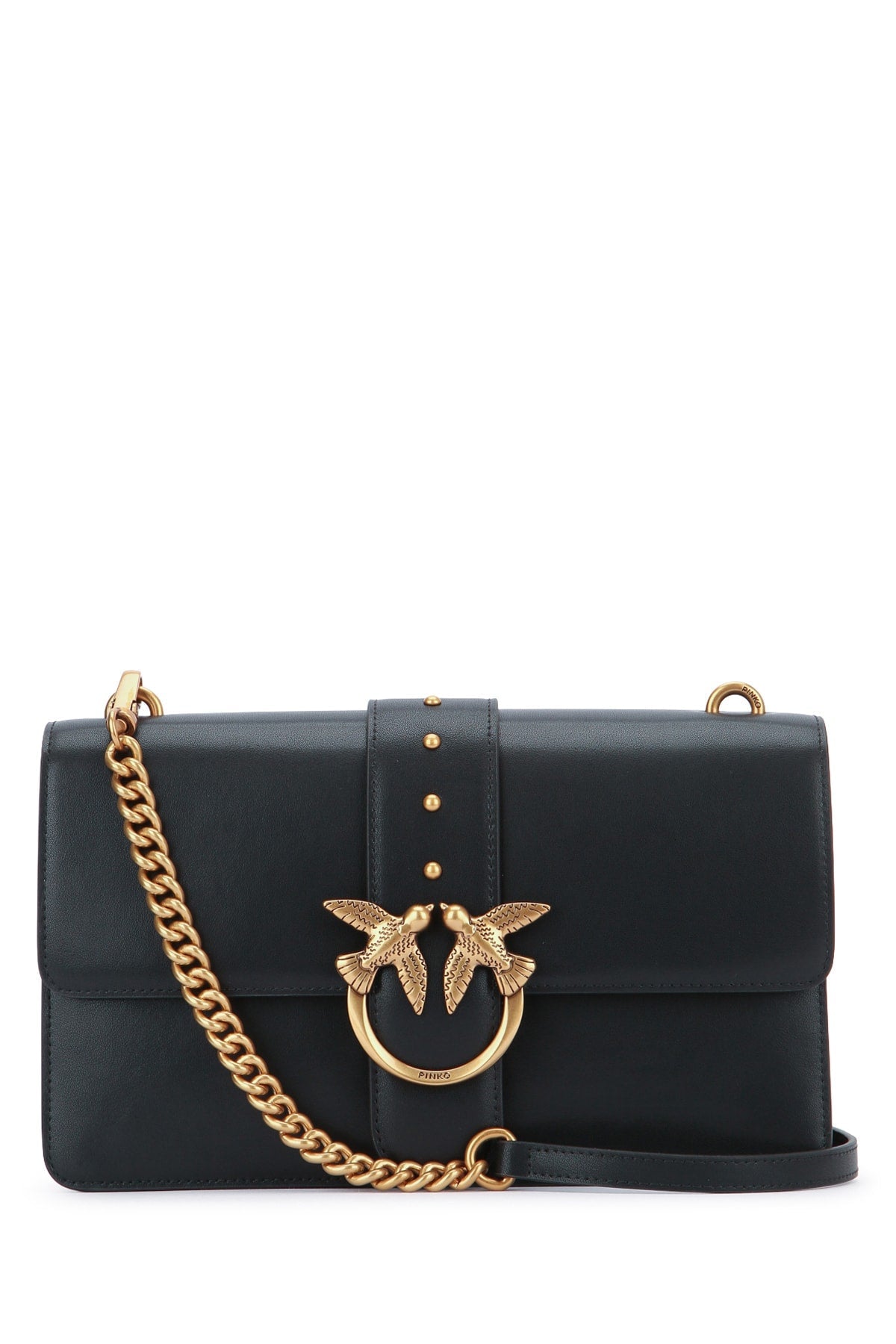 Pinko Shoulder Bag — Black Leather