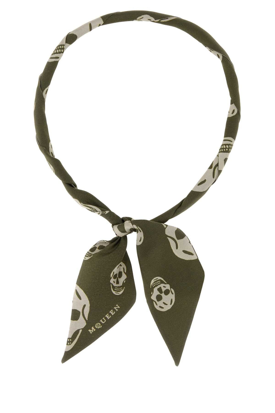 Alexander Mcqueen Skinny Scarf — Green Exterior: Silk Scarfs
