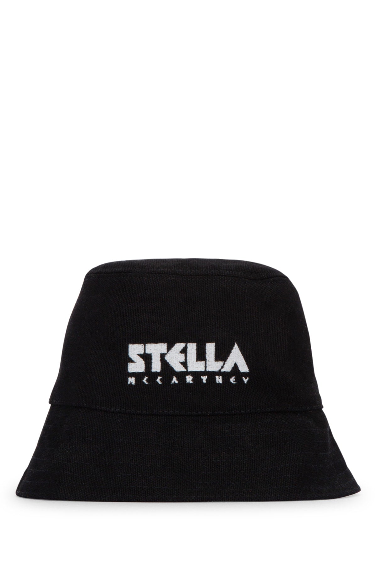 Stella Mccartney Logo-Embroidered Bucket Hat — Black Cotton Blend