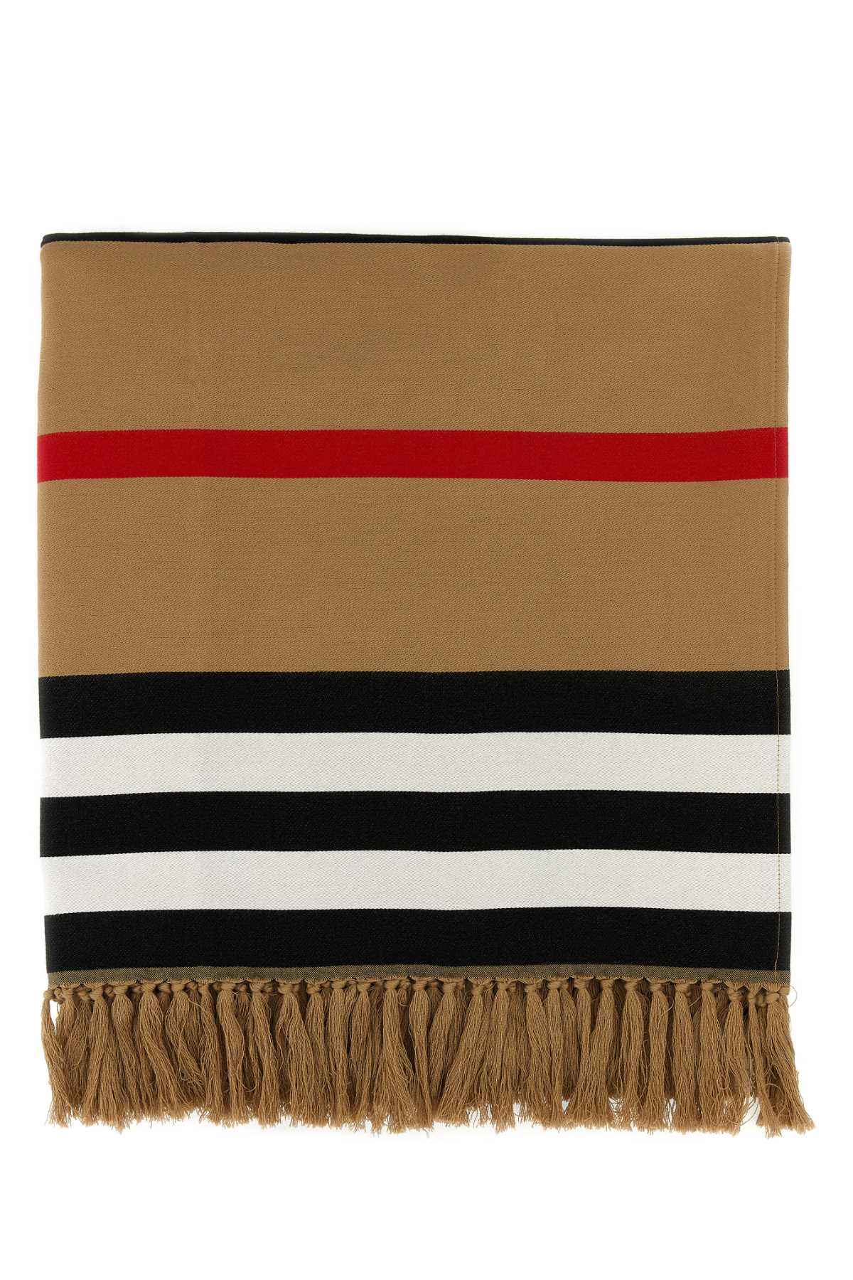 Burberry Striped Cotton Scarf — Beige Exterior: Organic Scarfs