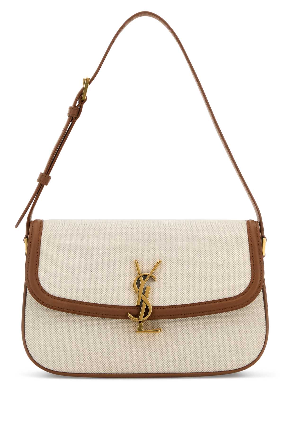 Saint Laurent Solferino Shoulder Bag — Beige