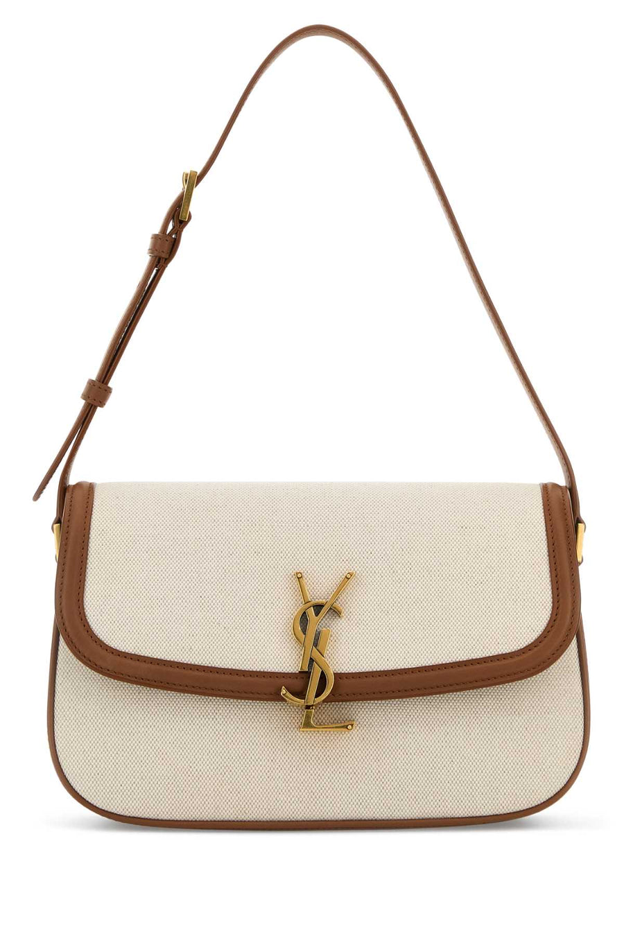 Saint Laurent Solferino Shoulder Bag — Beige