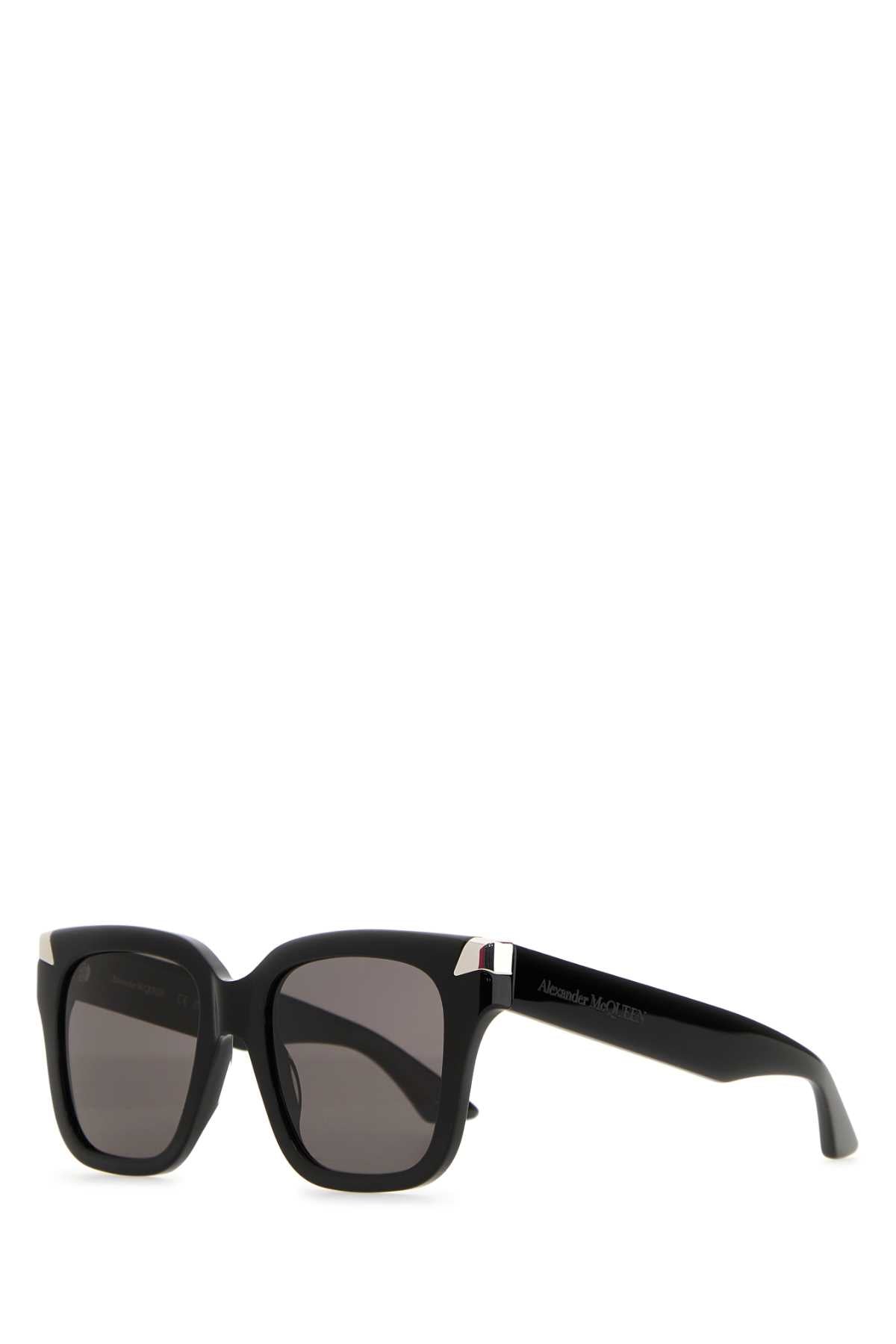 Alexander Mcqueen Am0440s Punk Rivet Acetate Sunglasses — Black Exterior