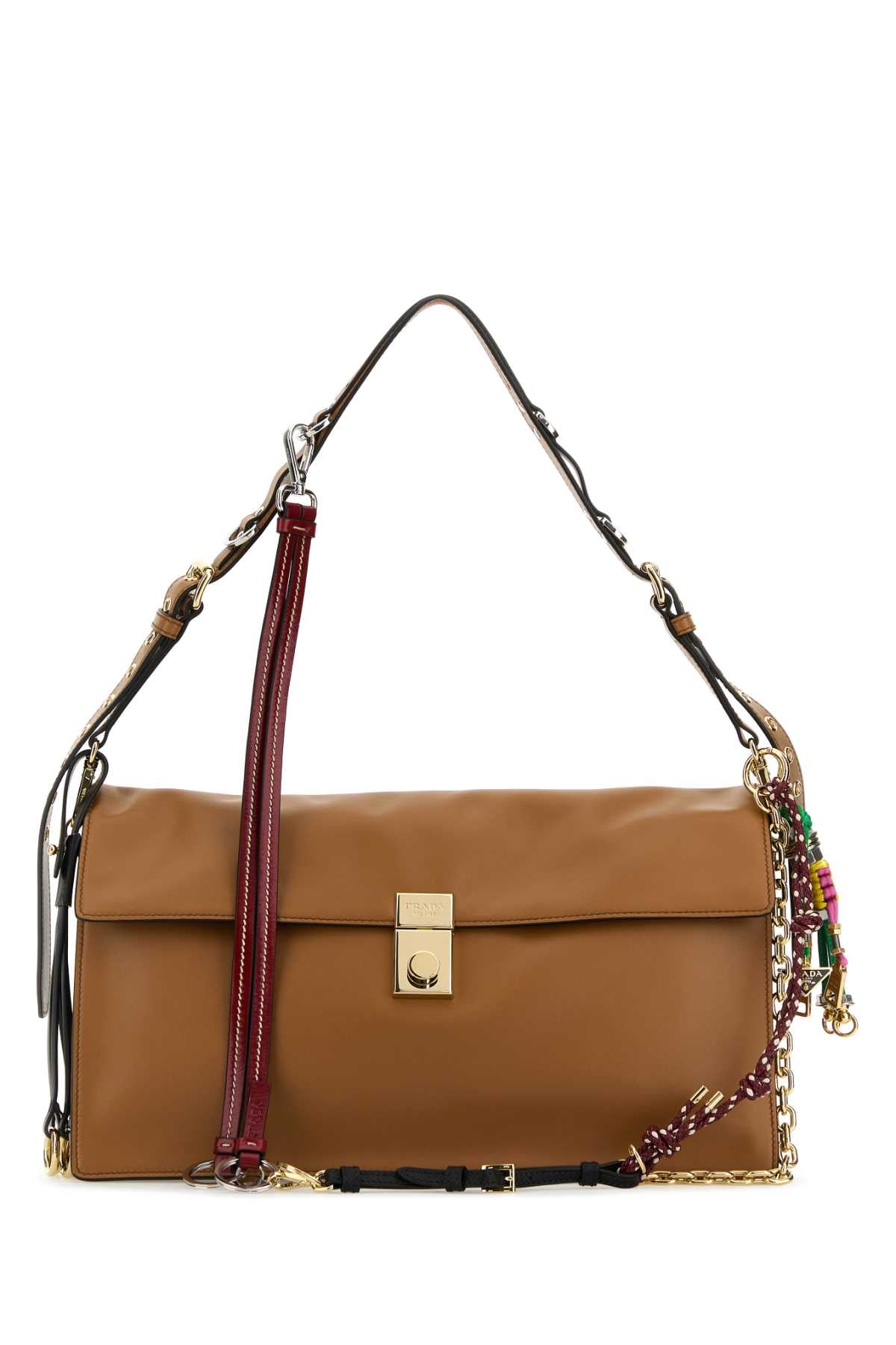 Prada Shoulder Bag — Brown Vitello