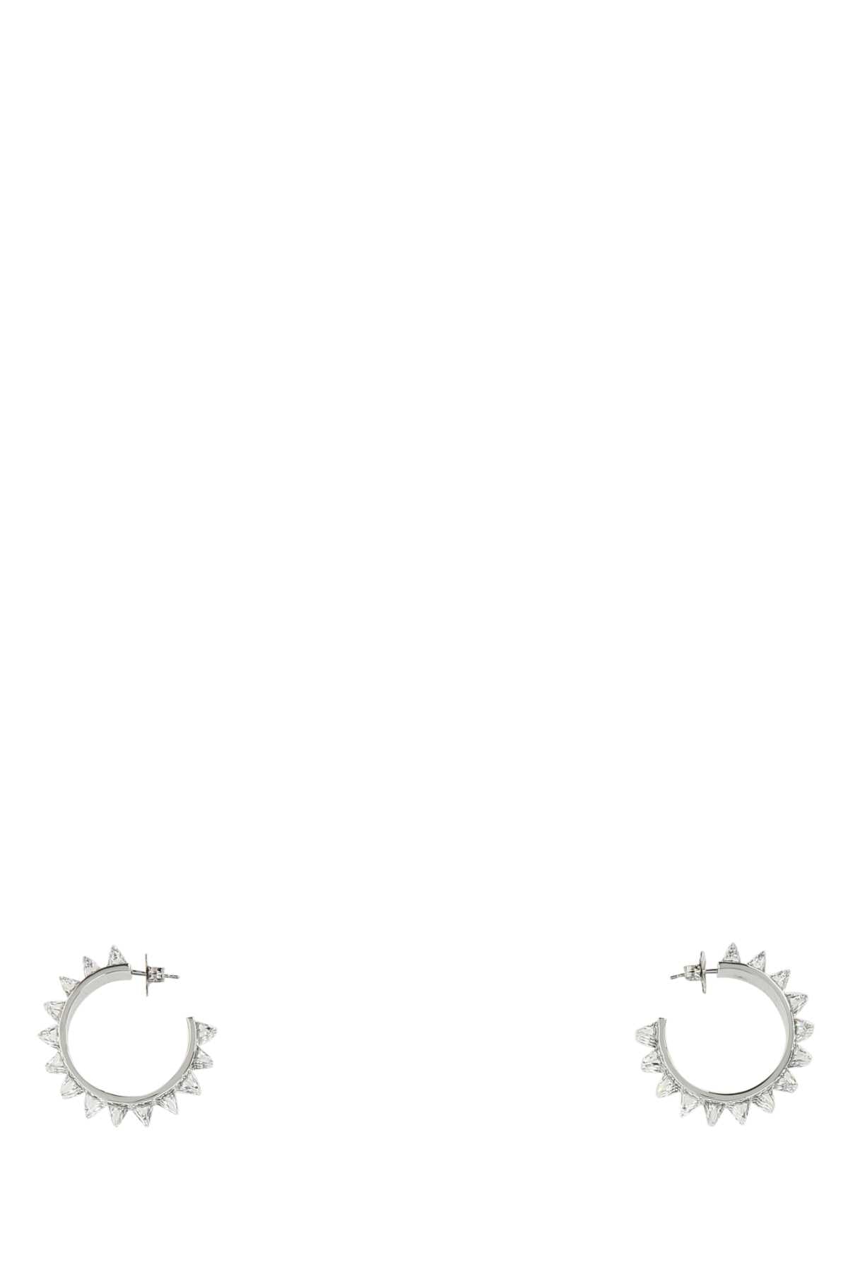 Amina Muaddi Big Karma Earrings — Silver