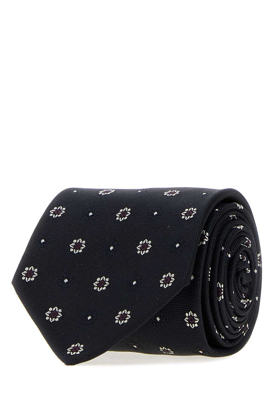 Saint Laurent Fleurs Necktie — Navy Exterior: Silk Lining: Neckties