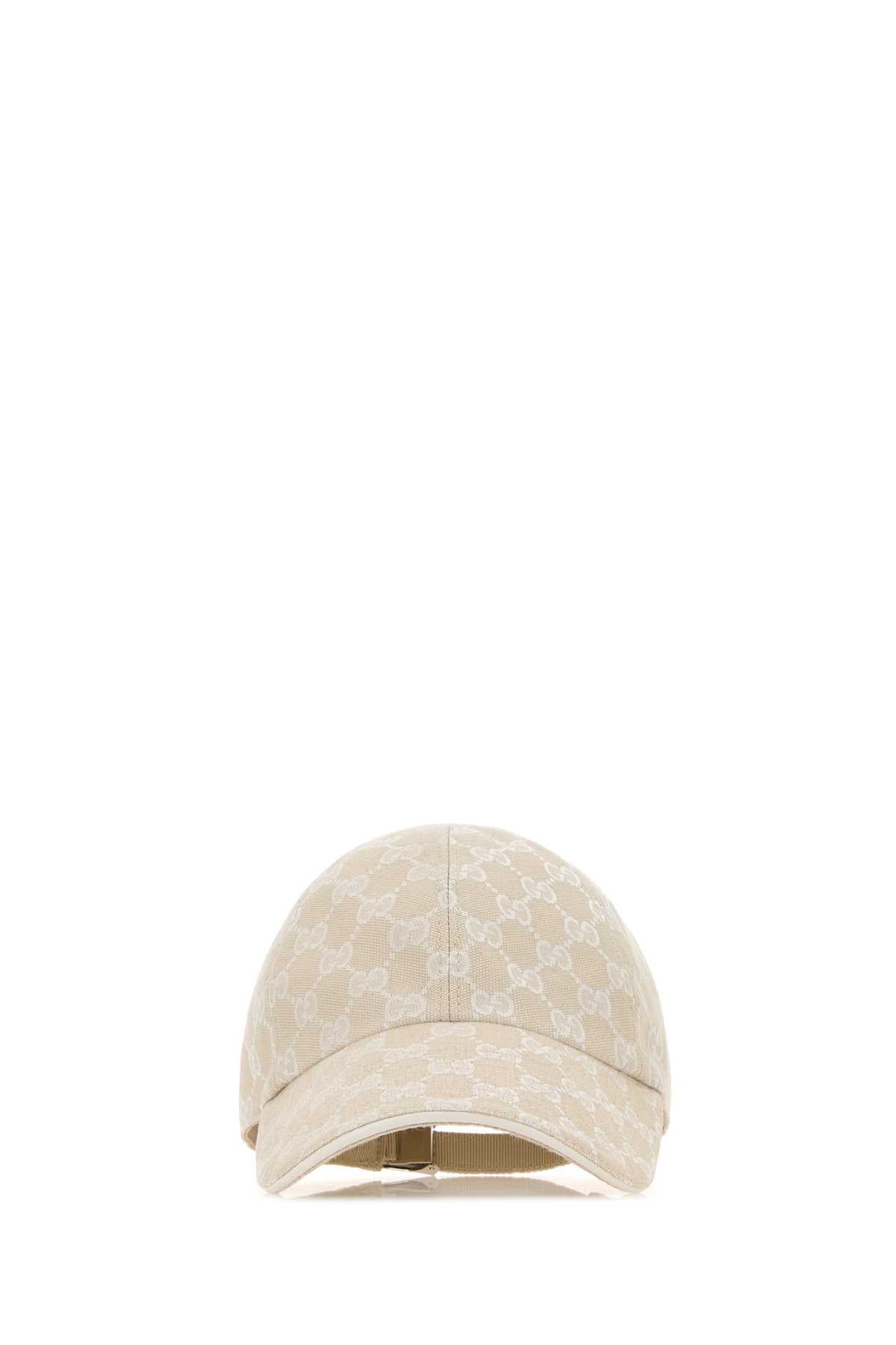 Gucci Hat Gg Fabric Baseball Cap — Beige Caps
