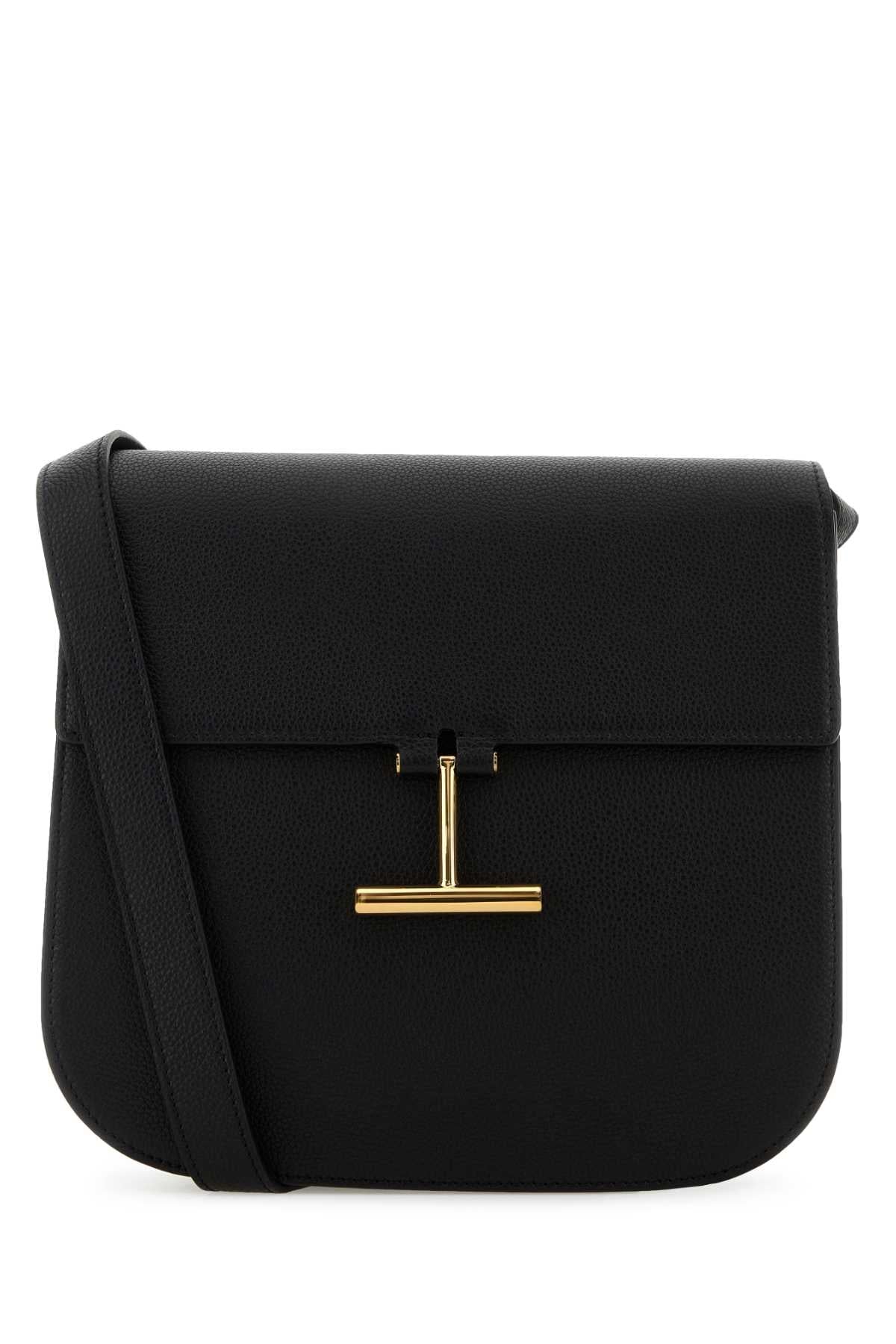 Tom Ford Leather Crossbody Shoulder Bag — Black