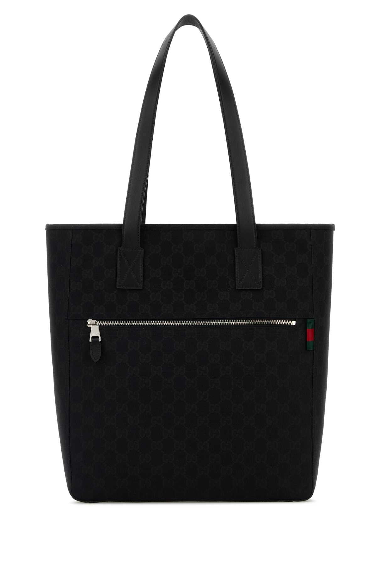 Gucci Gg-Jacquard Fabric Tote Bag — Black