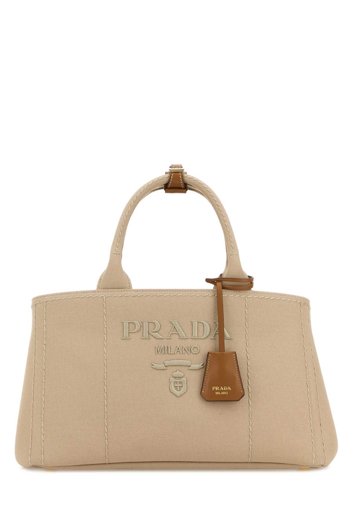 Prada Jardiniére Top Handle Bag — Beige