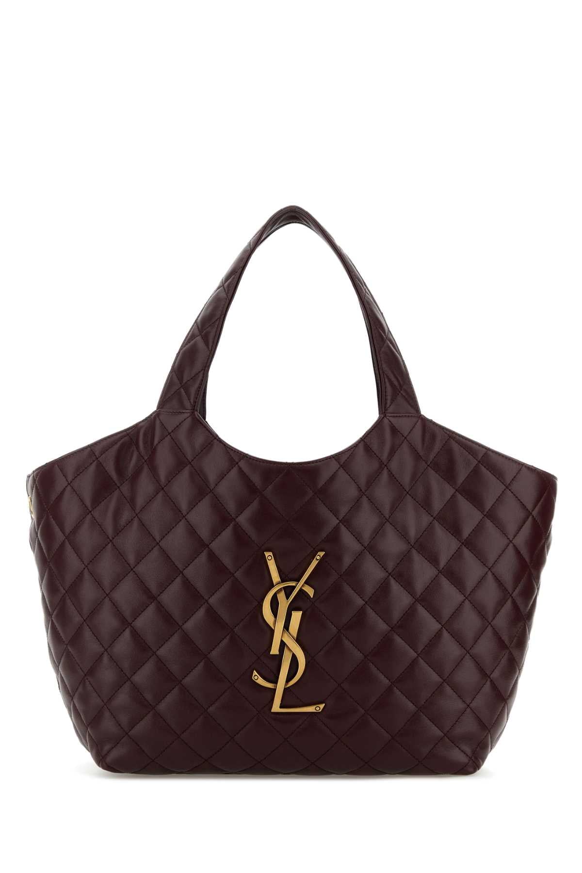 Saint Laurent Icare Shoulder Bag — Burgundy