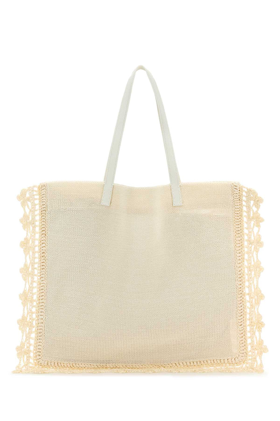 Jw Anderson Crochet Tote Bag — White Exterior: Fabric