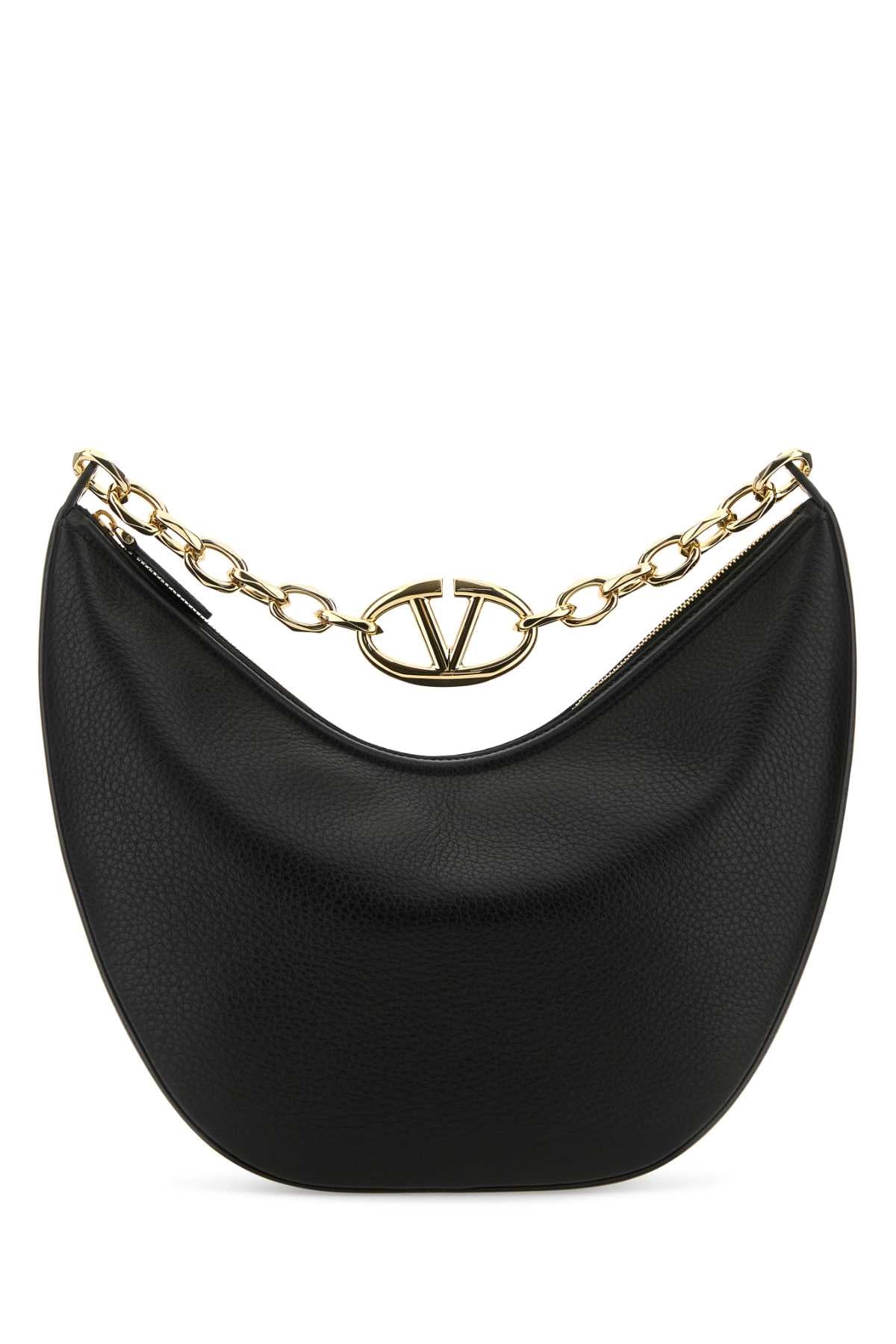 Valentino Garavani Shoulder Bag — Black Calf Leather - Bos Taurus