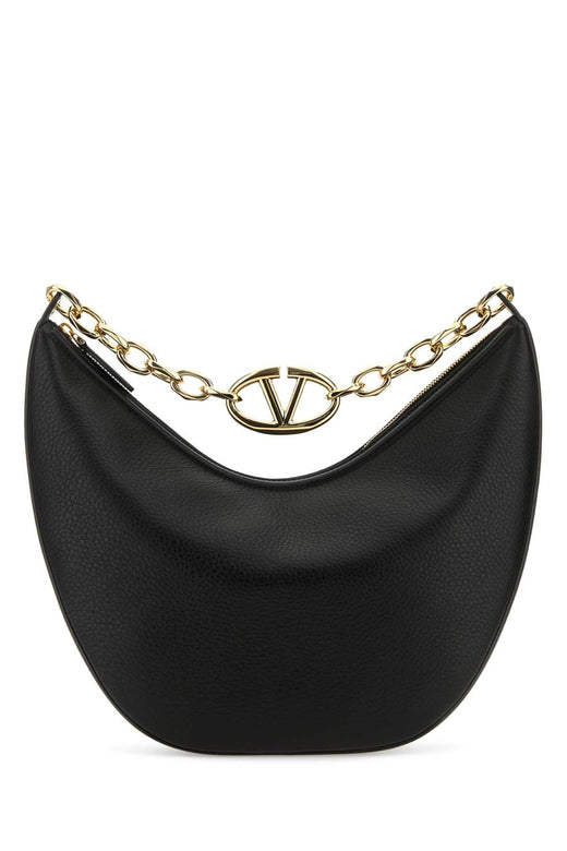 Valentino Garavani Shoulder Bag — Black Calf Leather - Bos Taurus