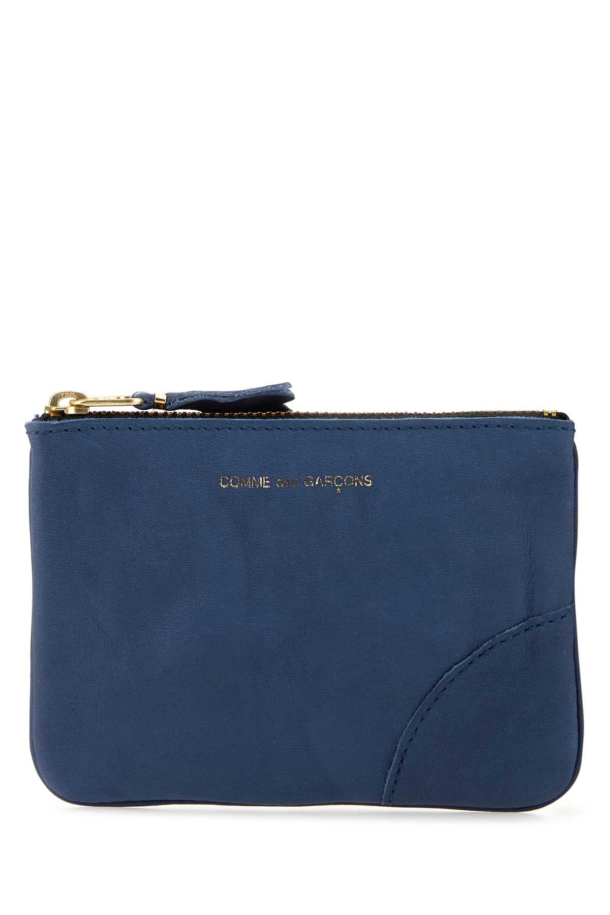 Comme Des Garçons Leather Pouch Wallet — Navy Cowhide