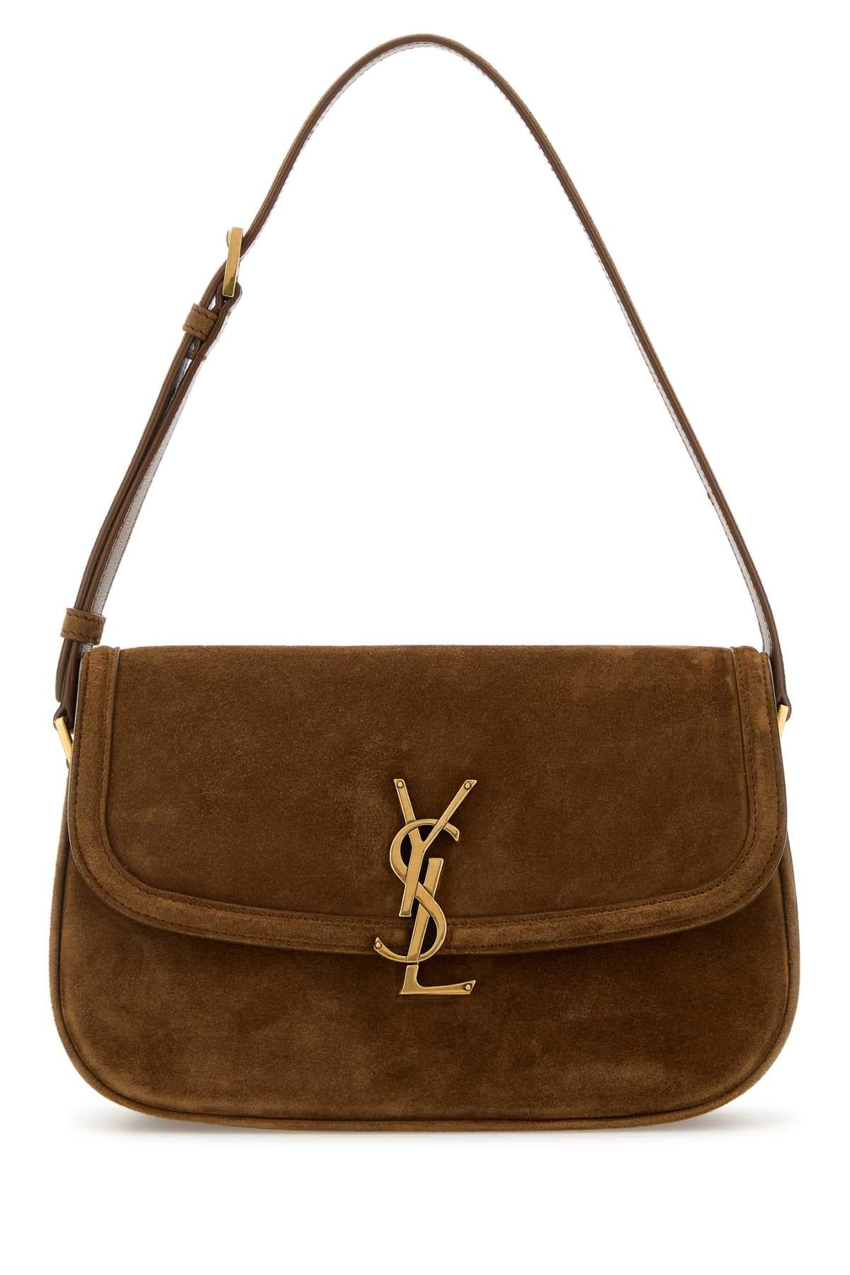Saint Laurent Solf Shoulder Bag — Brown