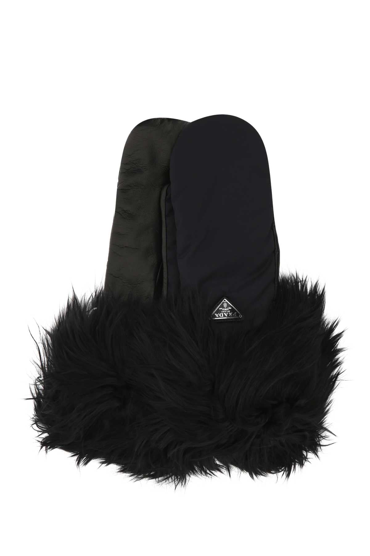 Prada Nylon And Nappa Leather Gloves — Black Pa-lamapacos