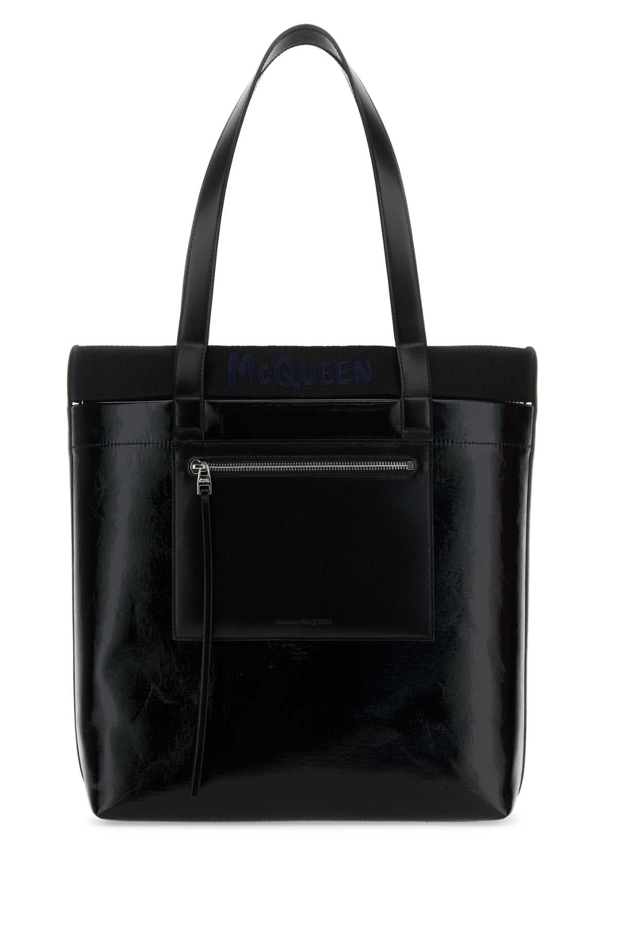 Alexander Mcqueen Patent Leather Tote Bag — Black