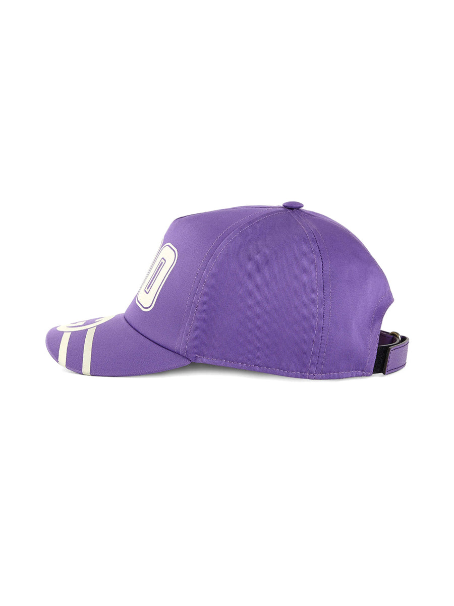 Gucci 6730814hakr5270 Gg Logo Baseball Cap — Purple Cotton Caps