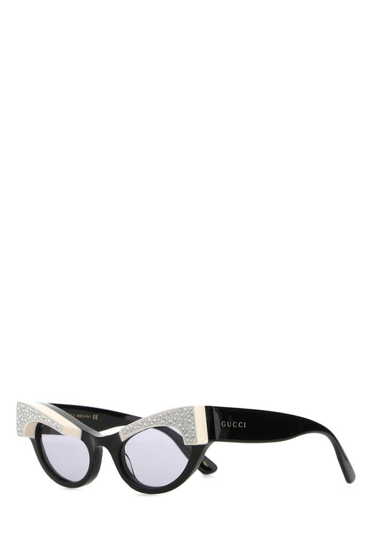 Gucci Occhiale Crystal-Embellished Cat-Eye Sunglasses — Black Exterior: Acetate