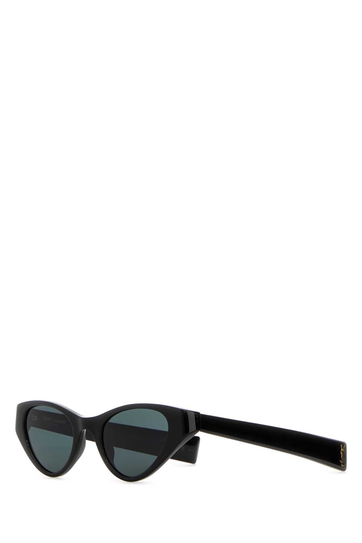 Saint Laurent Monogram Cat-Eye Acetate Sunglasses — Black Exterior
