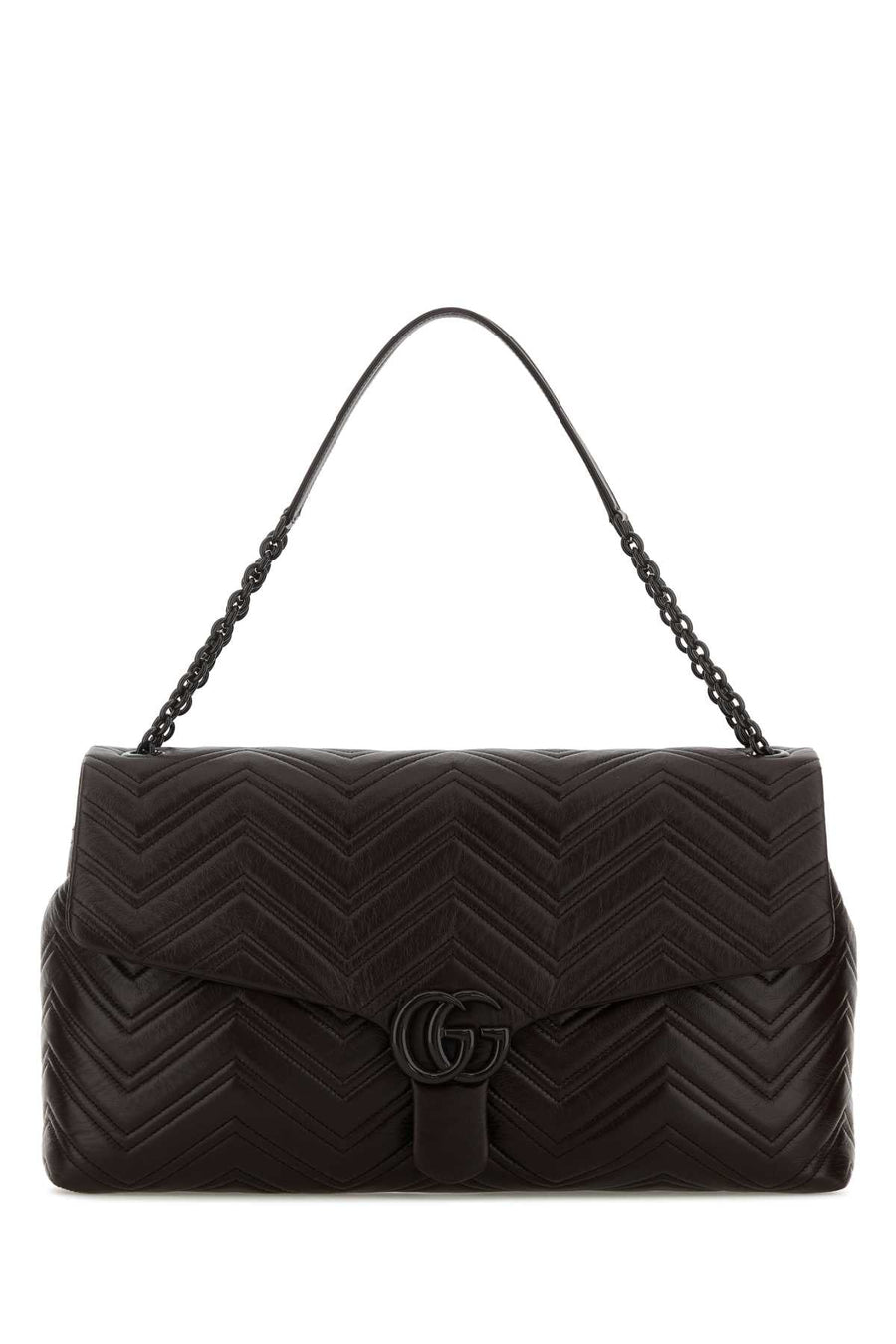 Gucci Marmont Shoulder Bag — Black Calf Skinvarnishplexiglass