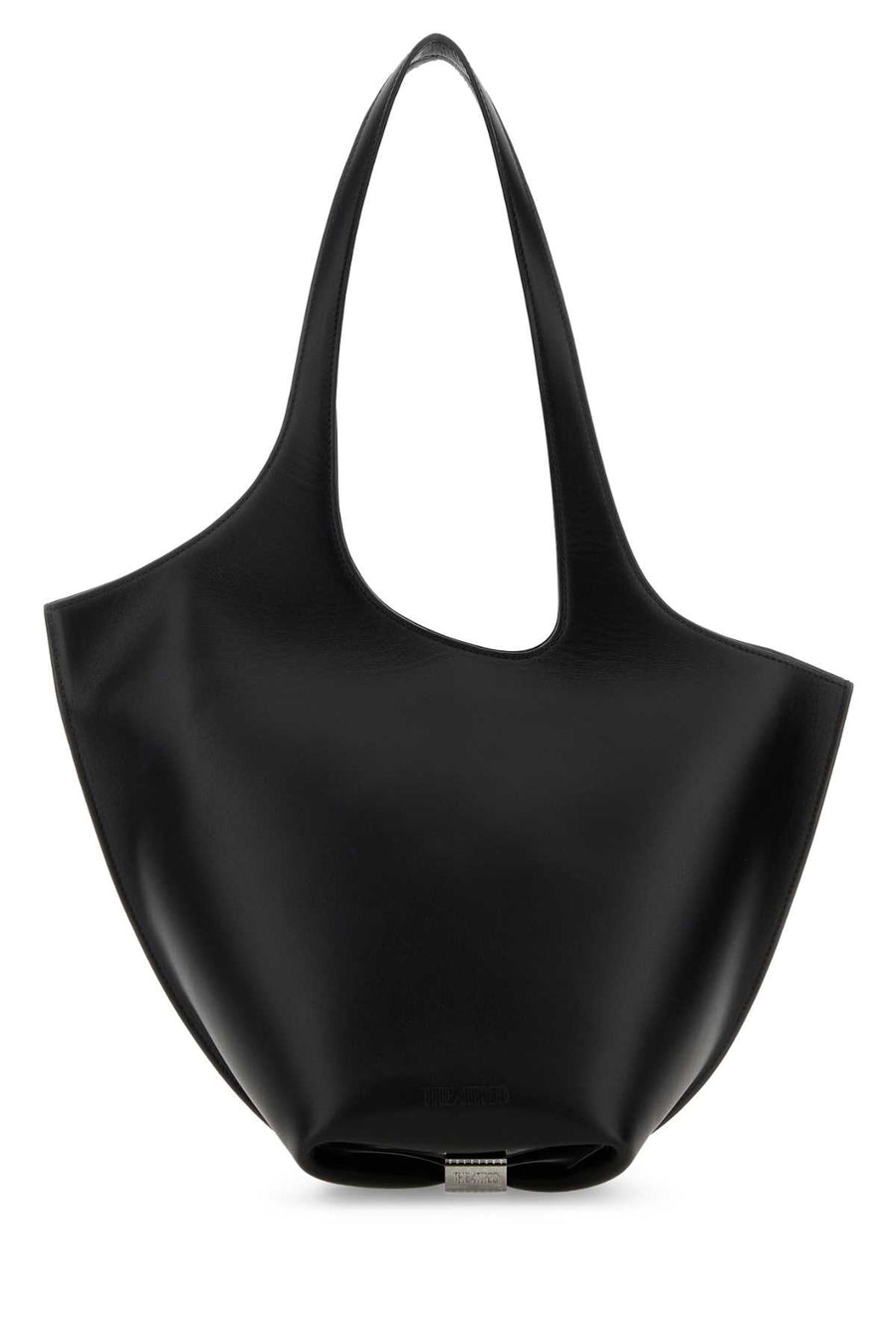 The Attico Sculptural Leather Shoulder Bag — Black