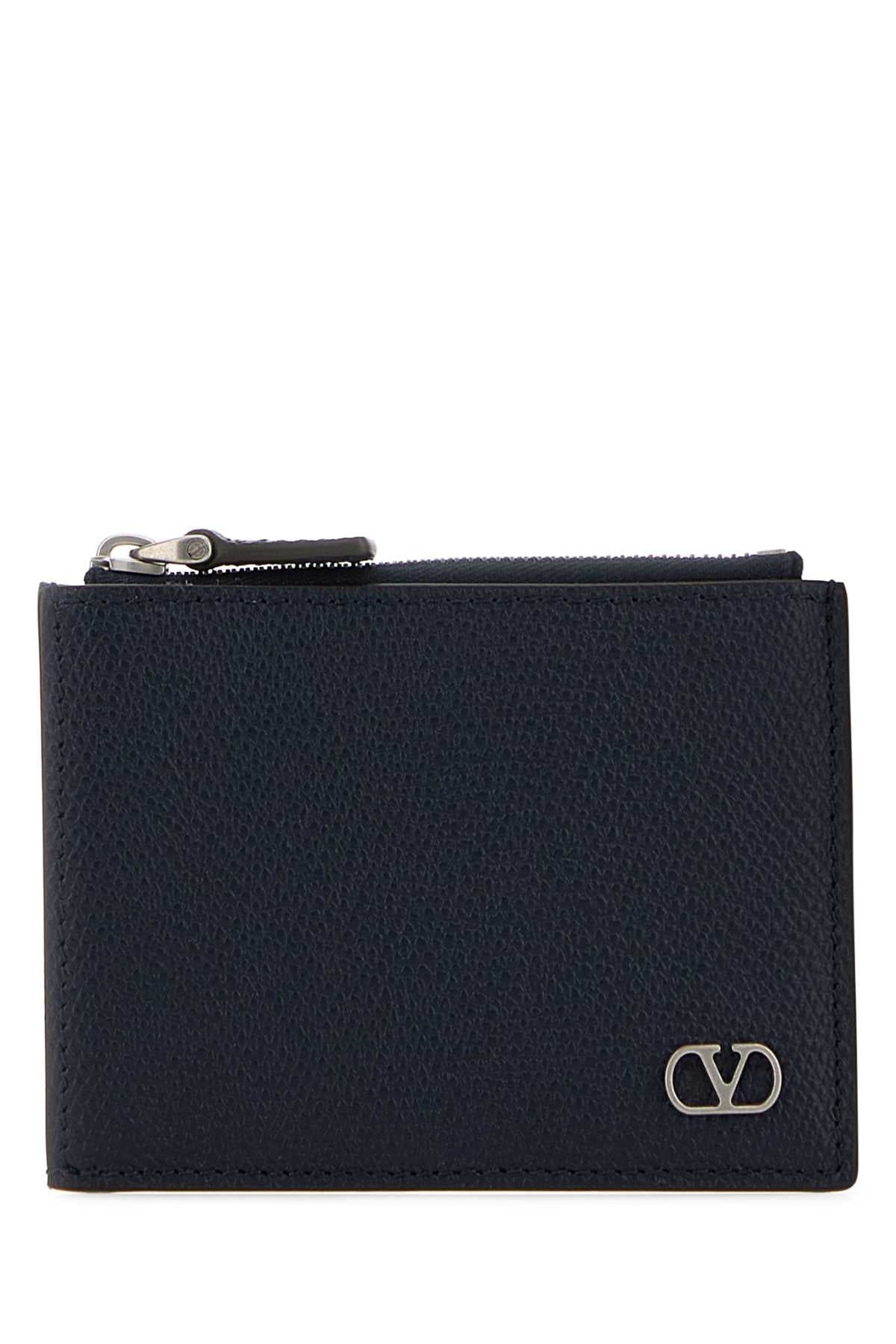 Valentino Garavani Calf Leather Coin Purse — Navy - Bos Taurus Purses