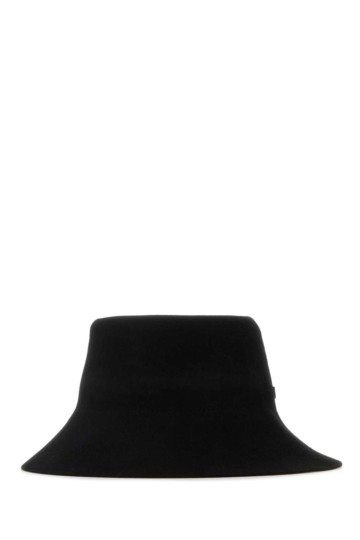 Helen Kaminski Petra Merino Wool Bucket Hat — Black Exterior