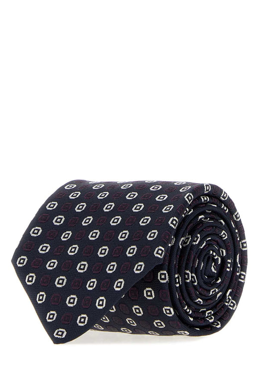 Saint Laurent Carreaux Necktie — Navy Exterior: Silk Lining: Neckties