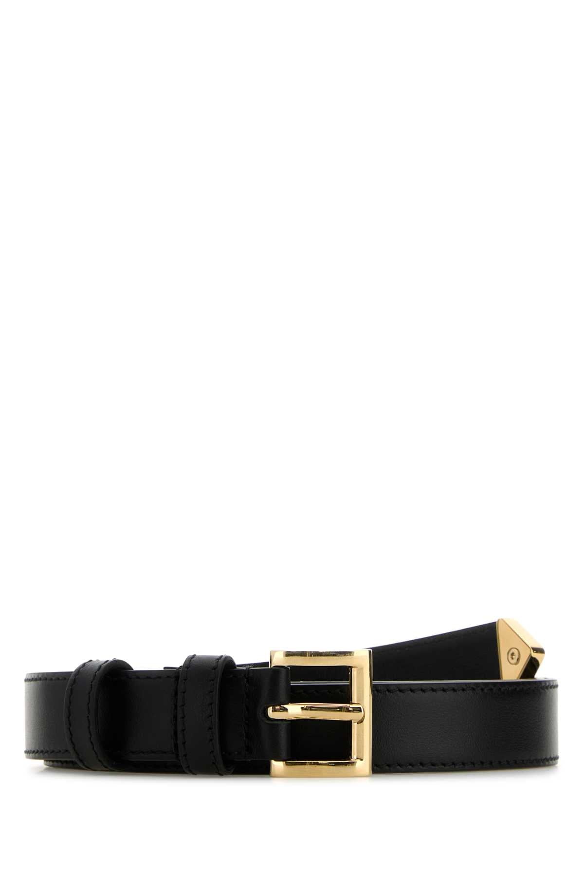 Prada Leather Belt — Black Vitello