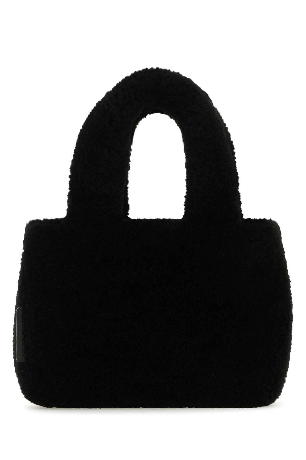 Amina Muaddi Mano Top Handle Bag — Black