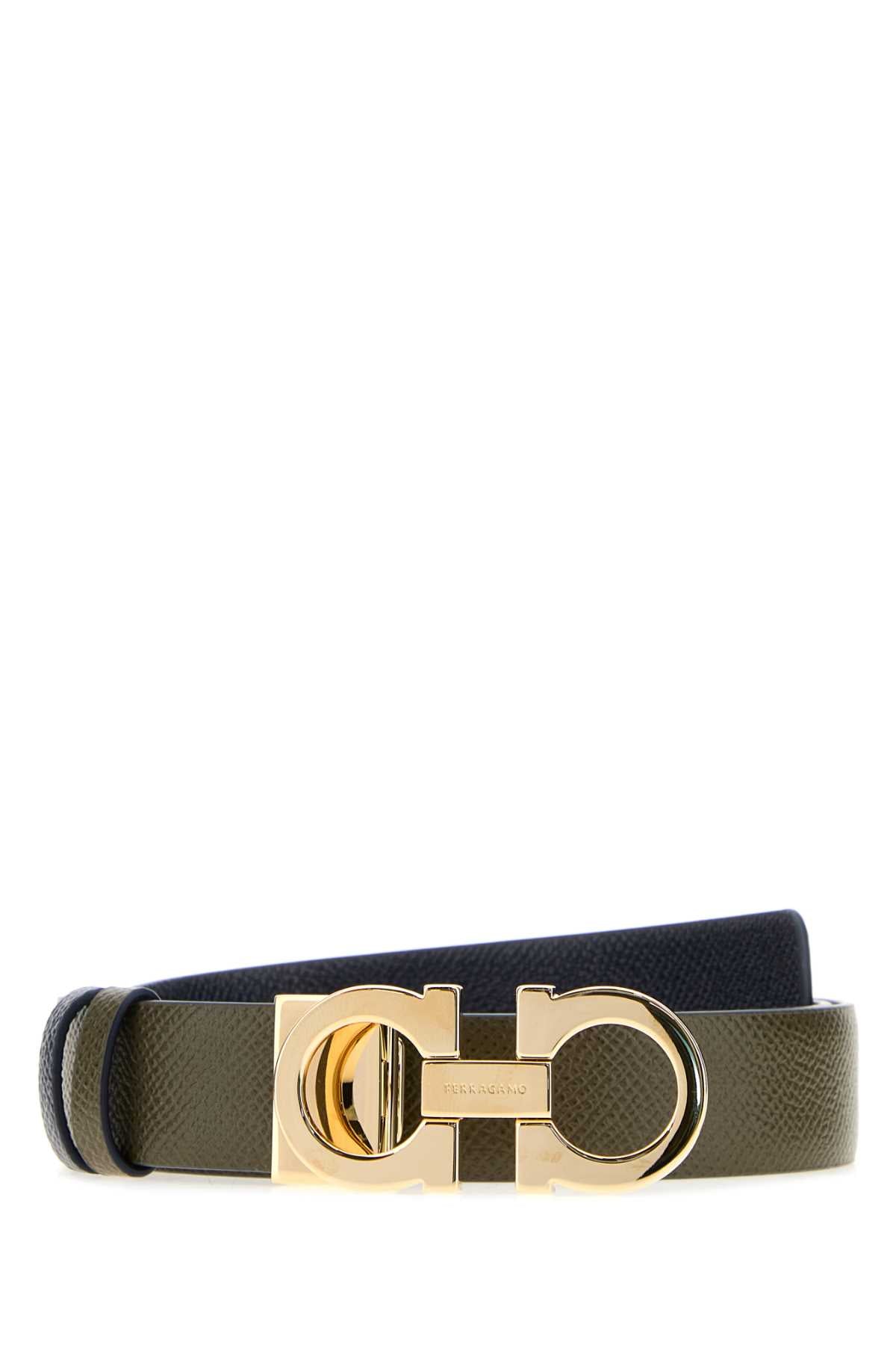 Ferragamo Reversible Leather Belt — Green