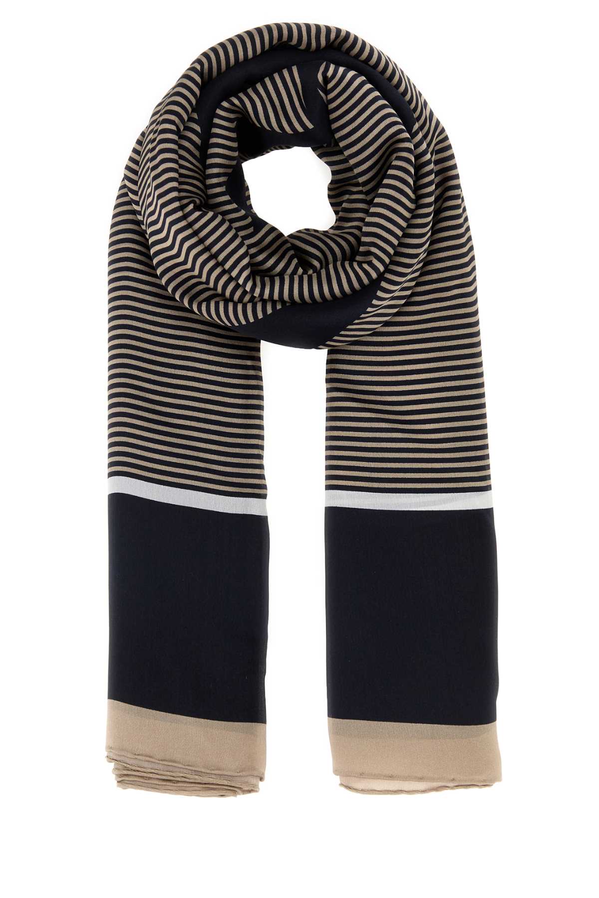 Saint Laurent Rayures Scarf — Navy Exterior: Silk Scarfs