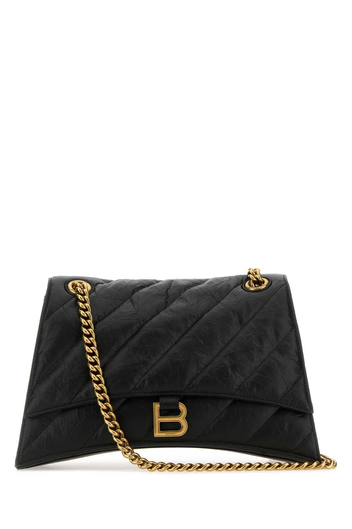 Balenciaga Crush M Shoulder Bag — Black T Domesticated Calf Le