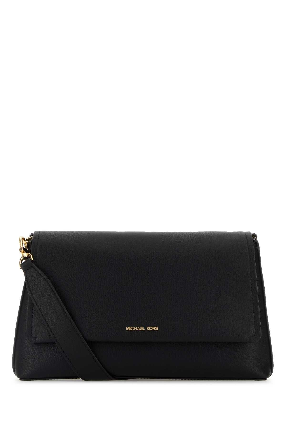 Michael By Kors Messenger Crossbody Bag — Black Cow Leather